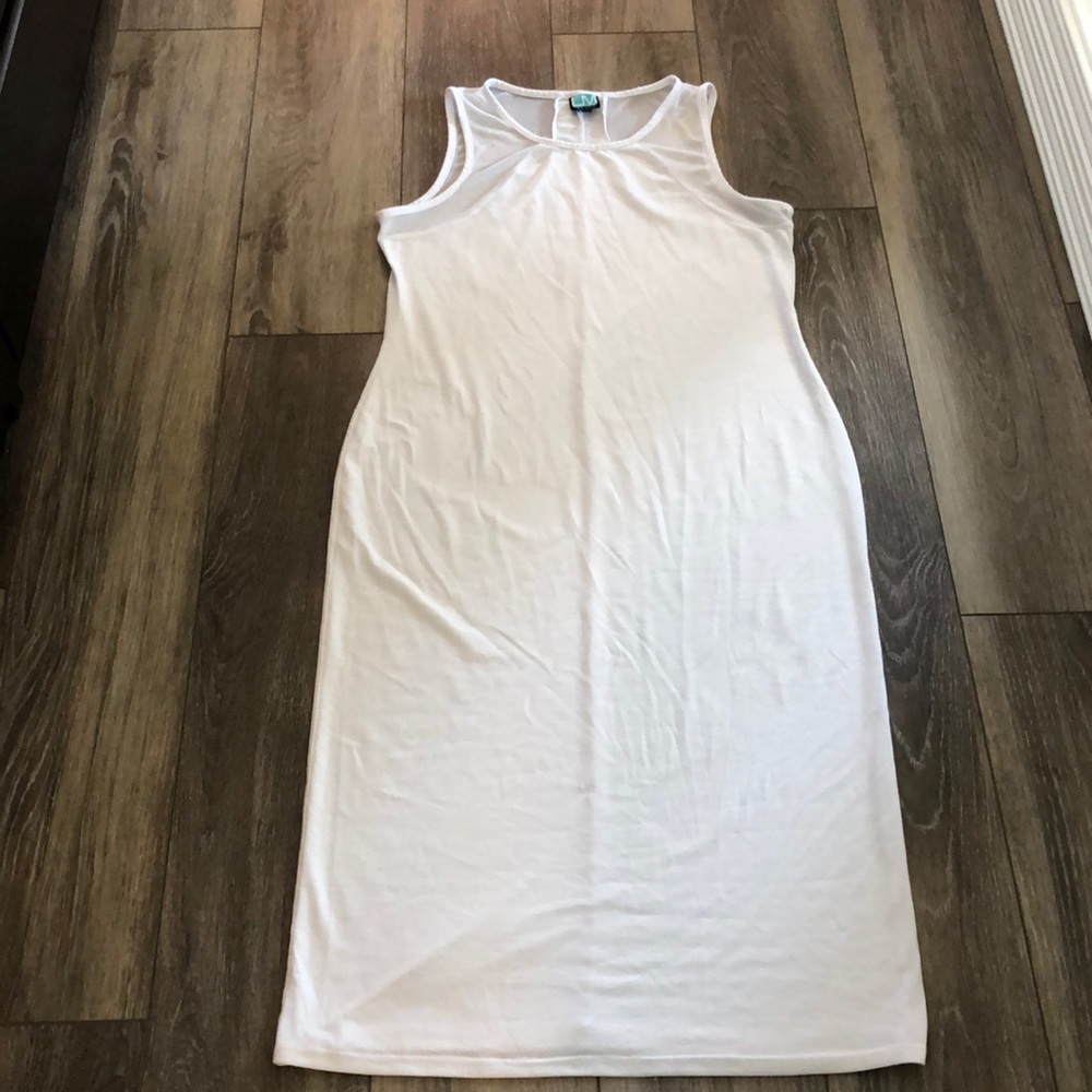 White bathing suit cover